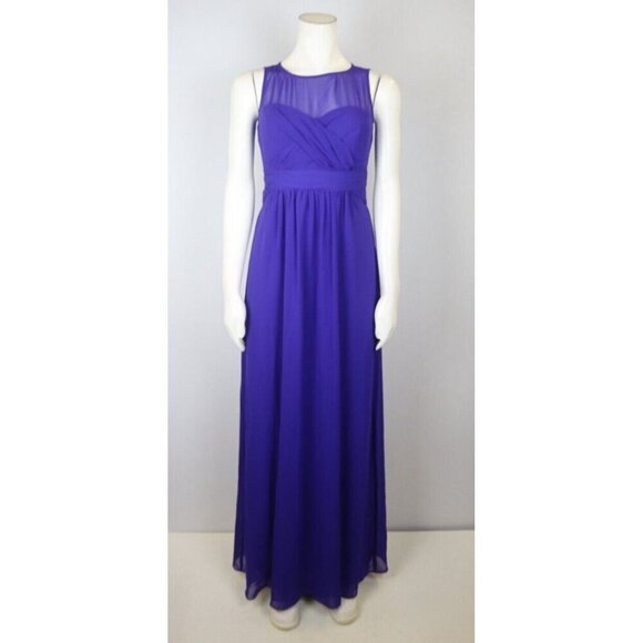 CHAPS - WOMEN'S PURPLE SLEEVELESS LONG EVENING GOWN - SIZE 2 - Picture 1 of 8